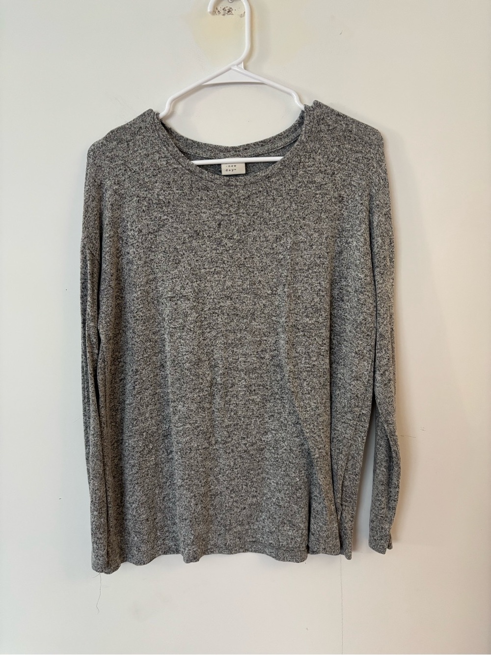 a new day charcoal grey knit long sleeve comfy soft sweater shirt top 🩶